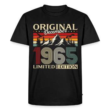 60e anniversaire Original Décembre Millésime 1965 - T-shirt Premium bio Homme - noir - Devant - Nico (187cm)
