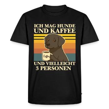 I Like Dogs & Coffee Funny Dog Coffee Animal - Men's Premium Organic T-Shirt - black - Front - Nico (187cm)