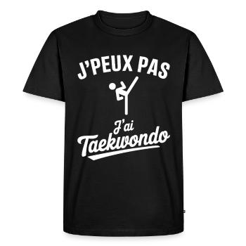 I Can't I Have Taekwondo Humor Martial Arts - Men's Premium Organic T-Shirt - black - Front - Nico (187cm)