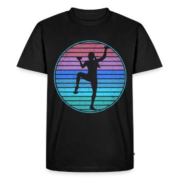 Escaladeur de bloc Femmes rétro Femmes Montagnes - T-shirt Premium bio Homme - noir - Devant - Nico (187cm)