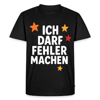 J’ai le droit de faire des erreurs, le courage d’apprendre - T-shirt Premium bio Homme - noir - Devant - Nico (187cm)