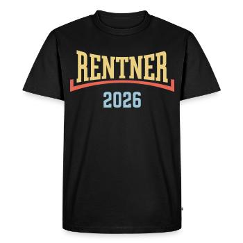 Retirees 2026 (Pension/Retirement/Concave/3C) - Men's Premium Organic T-Shirt - black - Front - Nico (187cm)