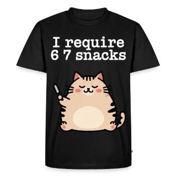 6-7 Internet Meme 6 7 Snack Cat - Men's Premium Organic T-Shirt - black - Front - Nico (187cm)