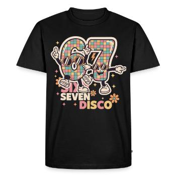 67 Six Seven Drôle Italie Disco Ball Rétro - T-shirt Premium bio Homme - noir - Devant - Nico (187cm)