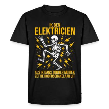 Électricien, je suis électricien. Électricien, drôle. - T-shirt Premium bio Homme - noir - Devant - Nico (187cm)