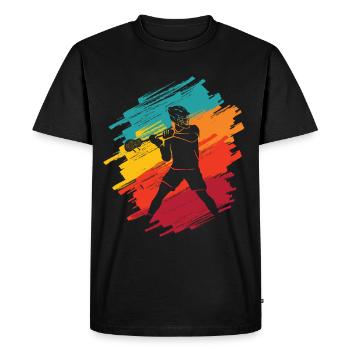 Lacrosse Joueur de Lacrosse Retro Kids Masculin - T-shirt Premium bio Homme - noir - Devant - Nico (187cm)