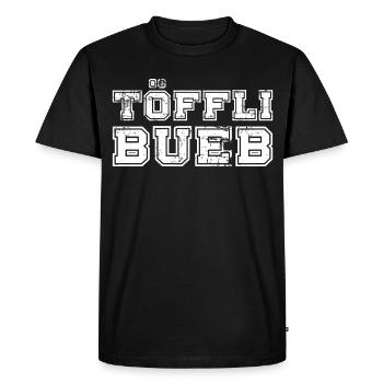 Töfflibueb College Style Distressed - Men's Premium Organic T-Shirt - black - Front - Nico (187cm)