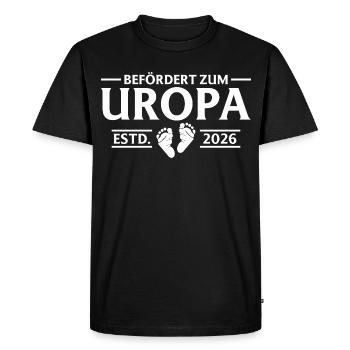 Baby Shower - Promoted to Great-Grandpa 2026 - Men's Premium Organic T-Shirt - black - Front - Nico (187cm)
