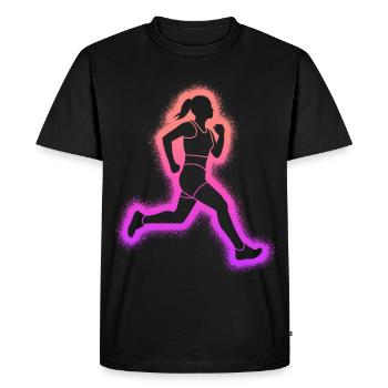 Course à pied Jogging Femmes Enfants Filles Coureuses - T-shirt Premium bio Homme - noir - Devant - Nico (187cm)