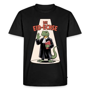 The Eid Lizard in Judge Look Cartoon - Men's Premium Organic T-Shirt - black - Front - Nico (187cm)