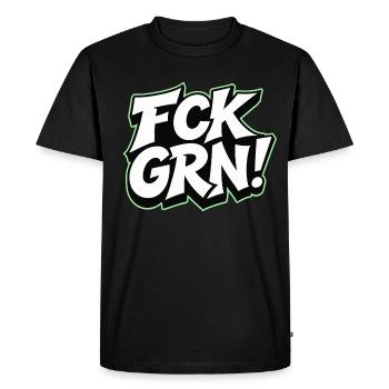 Lettrage de déclaration FCK GRN - T-shirt Premium bio Homme - noir - Devant - Nico (187cm)