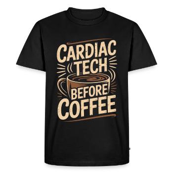Cardiac Tech Before Coffee Echo Tech Coffee Lover - Men's Premium Organic T-Shirt - black - Front - Nico (187cm)