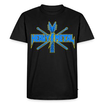 Emblème de guitare Heavy Metal - T-shirt Premium bio Homme - noir - Devant - Nico (187cm)