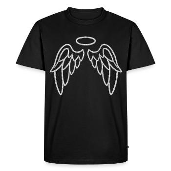 Ailes d’ange scintillantes avec Halo - T-shirt Premium bio Homme - noir - Devant - Nico (187cm)