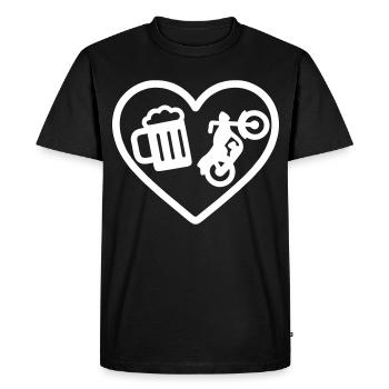 Bière Heart Motobike - T-shirt Premium bio Homme - noir - Devant - Nico (187cm)