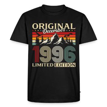 29e anniversaire Original décembre Né en 1996 - T-shirt Premium bio Homme - noir - Devant - Nico (187cm)