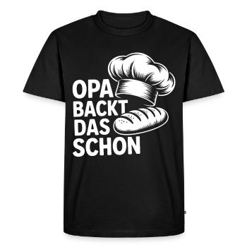 Grand-père le fait magnifiquement – motif pain - T-shirt Premium bio Homme - noir - Devant - Nico (187cm)