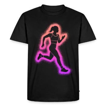 Course à pied Enfants Dames Filles Coureuses - T-shirt Premium bio Homme - noir - Devant - Nico (187cm)