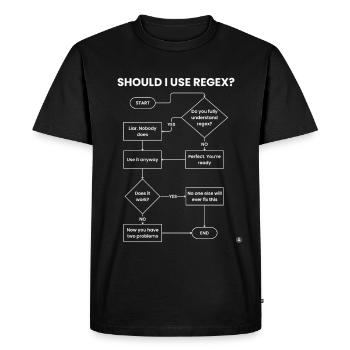 Should I Use Regex Flowchart - Two Problems Gift - Men's Premium Organic T-Shirt - black - Front - Nico (187cm)