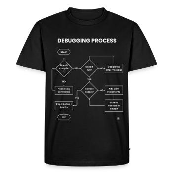 Debugging Process - Ship It Before Breaks Gift - Men's Premium Organic T-Shirt - black - Front - Nico (187cm)
