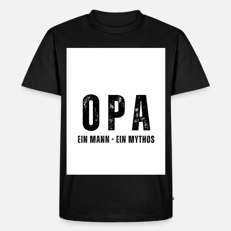 OPA Ein Mann - Ein Mythos - Männer Premium Bio T-Shirt - Schwarz