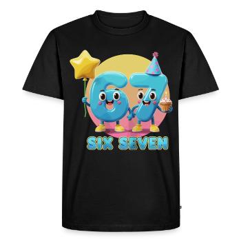Six Sept 6-7 67 Cadeau mignon drôle - T-shirt Premium bio Homme - noir - Devant - Nico (187cm)