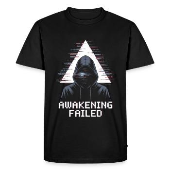 Bug raté d’Awakening à la manière de hacker - T-shirt Premium bio Homme - noir - Devant - Nico (187cm)