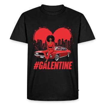 Hashtag Galentine Matching Girls Day Vibes Friends - Men's Premium Organic T-Shirt - black - Front - Nico (187cm)