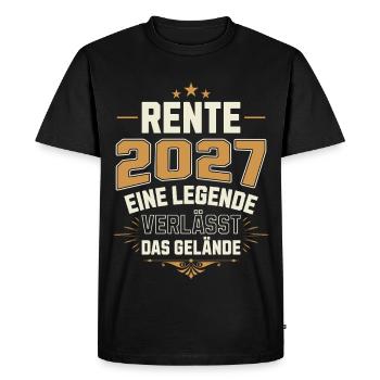 Retraite 2027 Retraite Légende des pensionnaires Retraite - T-shirt Premium bio Homme - noir - Devant - Nico (187cm)