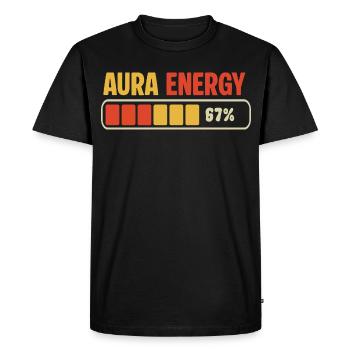 Aura Energy 67 Meme Funny Gen Alpha Six Seven 67  - Men's Premium Organic T-Shirt - black - Front - Nico (187cm)