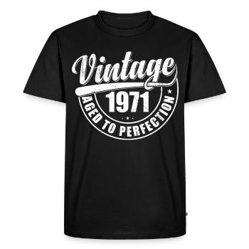 Cadeau d’anniversaire 1971 Millésime 1971 Rétro 1971 - T-shirt Premium bio Homme - noir - Devant - Nico (187cm)