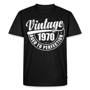 Cadeau d’anniversaire années 1970 vintage années 1970 rétro années 1970 - T-shirt Premium bio Homme - noir - Devant - Nico (187cm)