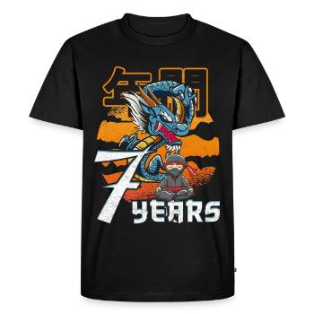 Dragon Fight Zen 7 Years - Men's Premium Organic T-Shirt - black - Front - Nico (187cm)