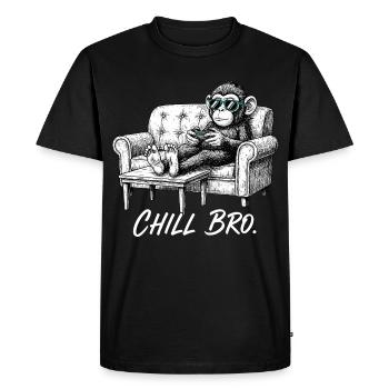 Chill Bro Monkey With Sunglasses Gamer Funny Gesch - Men's Premium Organic T-Shirt - black - Front - Nico (187cm)