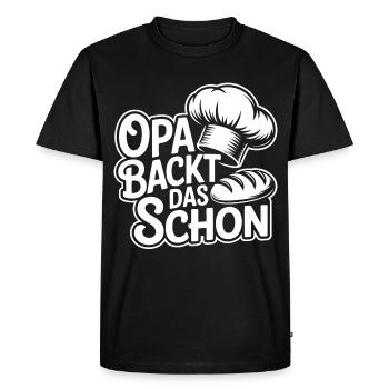 Grandpa bakes it nicely - Men's Premium Organic T-Shirt - black - Front - Nico (187cm)