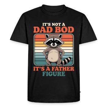 T-shirt rétro Figure paternelle Raccoon - T-shirt Premium bio Homme - noir - Devant - Nico (187cm)