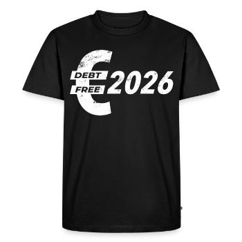 Debt-free in the New Year | New Year's resolutions 2026 - Men's Premium Organic T-Shirt - black - Front - Nico (187cm)