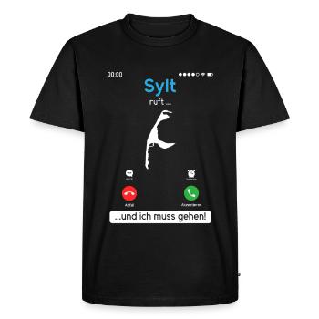 SYLT APPELLE ET JE DOIS Y ALLER Sylt Drôle - T-shirt Premium bio Homme - noir - Devant - Nico (187cm)