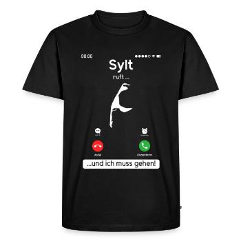 SYLT APPELLE ET JE DOIS Y ALLER Sylt Drôle - T-shirt Premium bio Homme - noir - Devant - Nico (187cm)