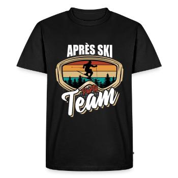 Après Ski Party Team, Winter sports, Ski packages - Men's Premium Organic T-Shirt - black - Front - Nico (187cm)