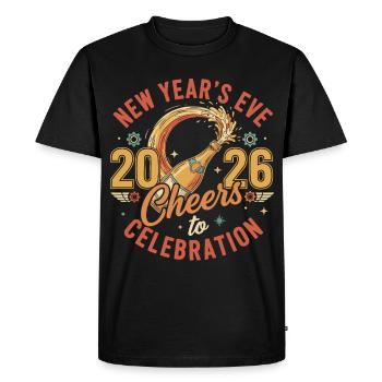 Réveillon du Nouvel An 2026 Santé à la célébration - T-shirt Premium bio Homme - noir - Devant - Nico (187cm)
