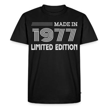 Original 1977 Vintage 1977 Retro Anniversary 1977 - Men's Premium Organic T-Shirt - black - Front - Nico (187cm)