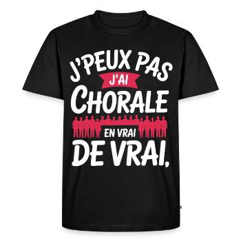 j'peux pas j'ai Chorale En vrie de vraie - T-shirt Premium bio Homme - noir - Devant - Nico (187cm)