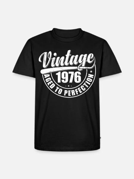 Födelsedagspresent 1976 Årgång 1976 Retro 1976 - Ekologisk premium-T-shirt herr - svart