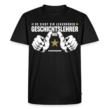 Legendary History Teacher - Men's Premium Organic T-Shirt - black - Front - Nico (187cm)