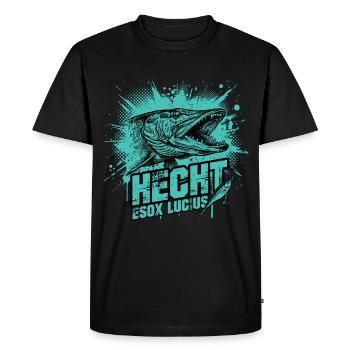 Pike – Esox Lucius: The Hunter - Men's Premium Organic T-Shirt - black - Front - Nico (187cm)