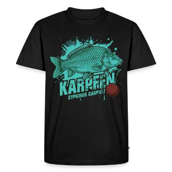 Carp – The King of the Lake - Men's Premium Organic T-Shirt - black - Front - Nico (187cm)