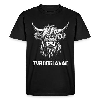 Tvrdoglavac - Scottish Highland Cattle Croatian - Men's Premium Organic T-Shirt - black - Front - Nico (187cm)