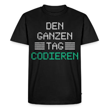 Nerd Computer CODING ALL DAY FUNNY - Men's Premium Organic T-Shirt - black - Front - Nico (187cm)