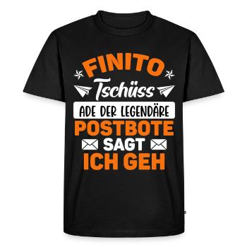 Pension FINITO TSCHÜSS POSTMAN SAYS I'M GOING Funny - Men's Premium Organic T-Shirt - black - Front - Nico (187cm)